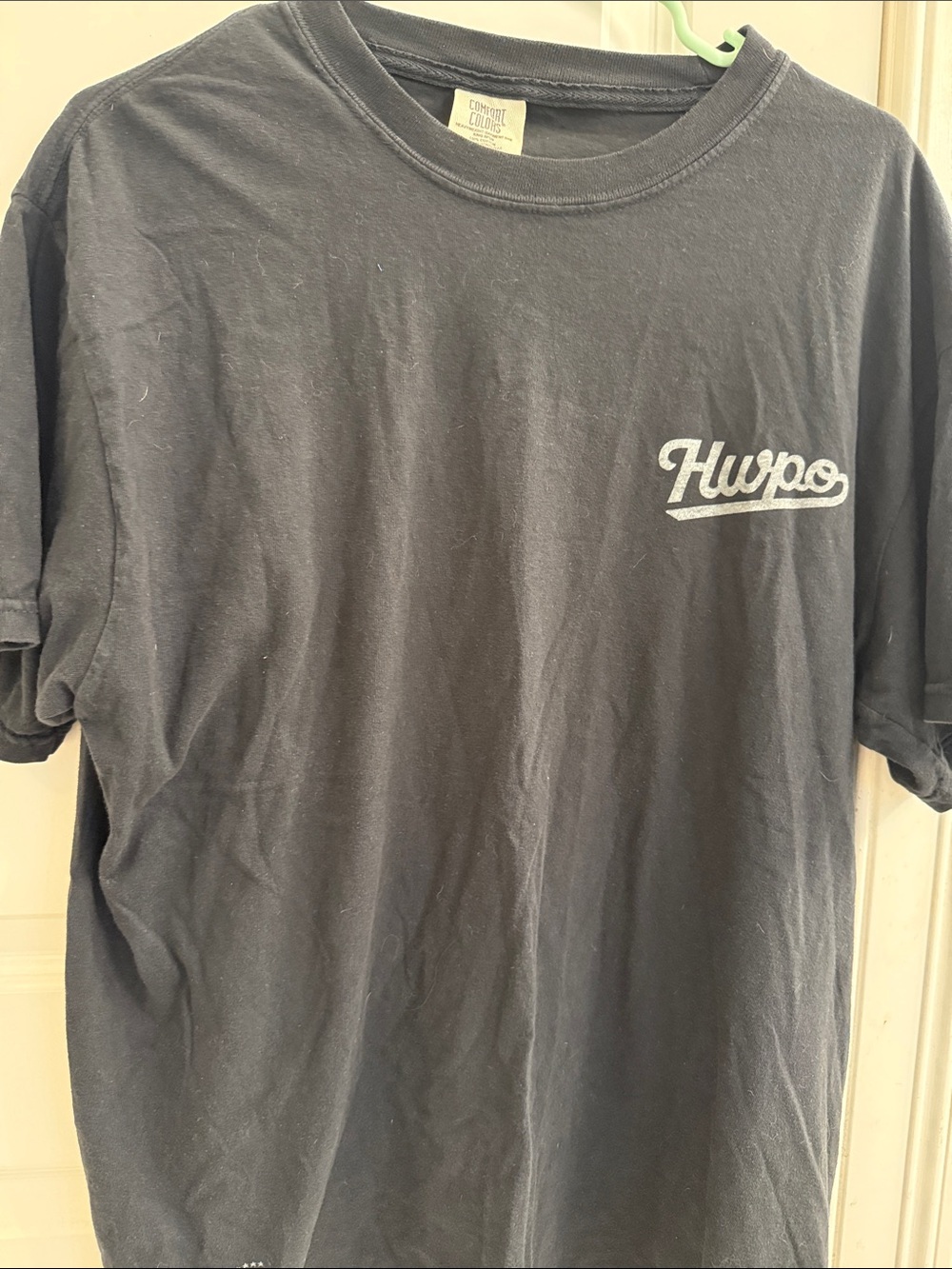 Comfort Colors Black Short-Sleeve Tee with White 'Hwpo' Chest Logo